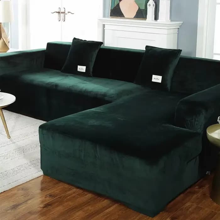 Housse de canapé extensible en velours, entièrement enveloppante, anti-poussière, 1/2/3/4 places, él
