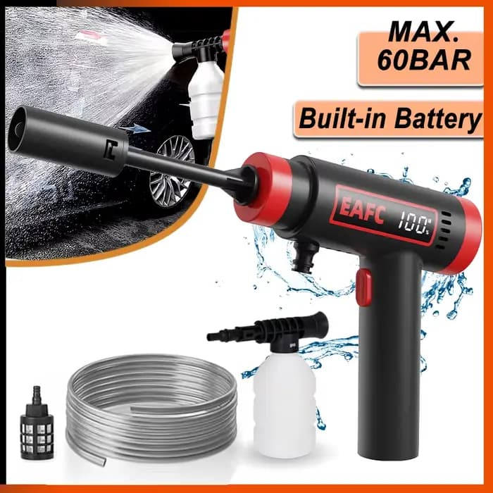 Nettoyeur haute pression sans fil 60Bar, pistolet à eau de pulvérisation pour lave-auto avec batteri