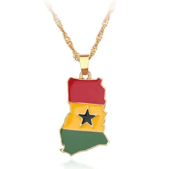 Collier avec drapeau de carte de pays pour femmes et hommes, nouvelle mode, Liberia, Haïti, jamaïque