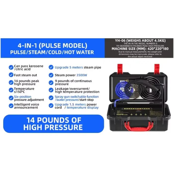 DIVEDEER 3500W nettoyeur à vapeur commercial et domestique climatiseur, hotte de cuisine, nettoyeur 