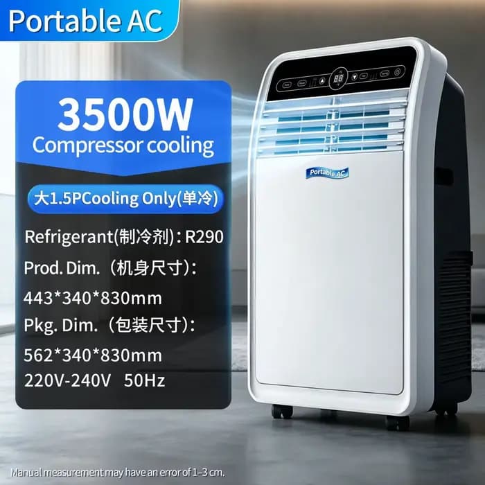 Climatiseur mobile portable tout-en-un, sans unité extérieure, installation gratuite, refroidissemen
