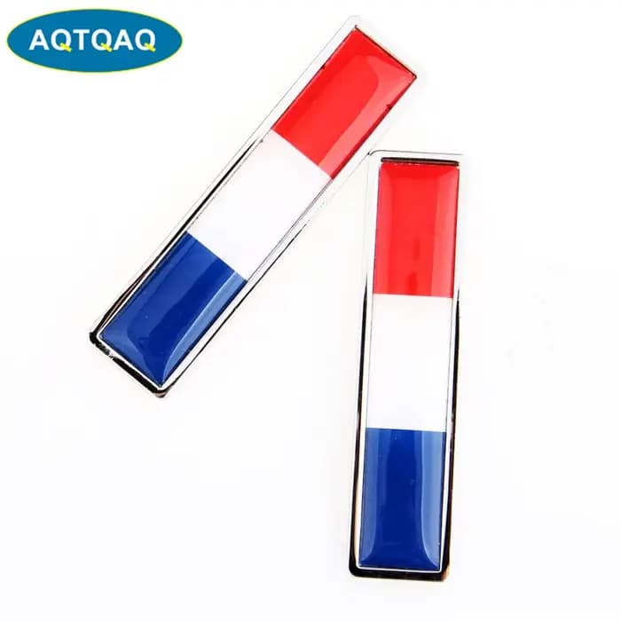 1 paire pays drapeau National France autocollants en métal chaud style de voiture moto accessoires B