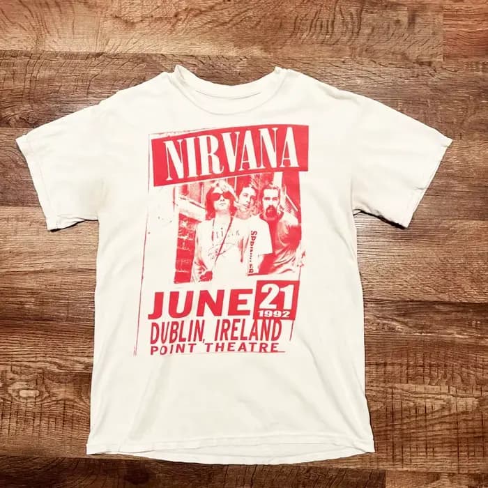 T-Shirt classique avec Logo rouge du groupe de Rock Nirvana, 100% coton, t-shirt graphique pour homm