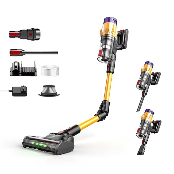 Aspirateur balai sans fil 50KPa 550W, moteur sans balais, pliable, batterie amovible, 40 minutes, 1,