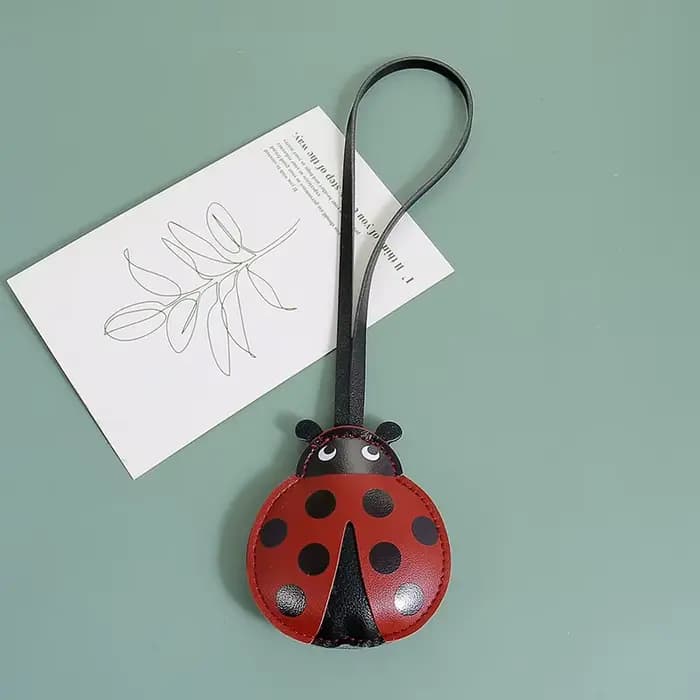Coccinelle en cuir PU porte-clés sac breloque pour femmes/hommes coccinelle insecte porte-clés acces