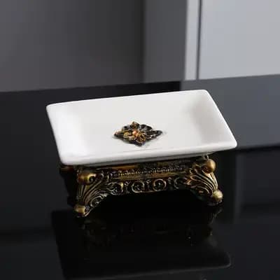 Porte-savon en céramique salle de bains 2 grilles boîte à savon Drain porte-savon organisateur de ra