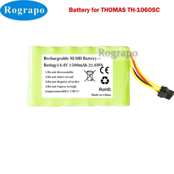Batterie NI-MH 14.4V 1500mAh pour aspirateur Robot THOMAS TH-1060SC E-013-04-15195, nouveau
