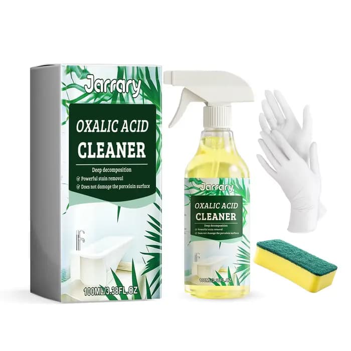 Nettoyant à l'acide oxalique 100 ml, détachant pour salle de bain et cuisine avec éponge et gants po