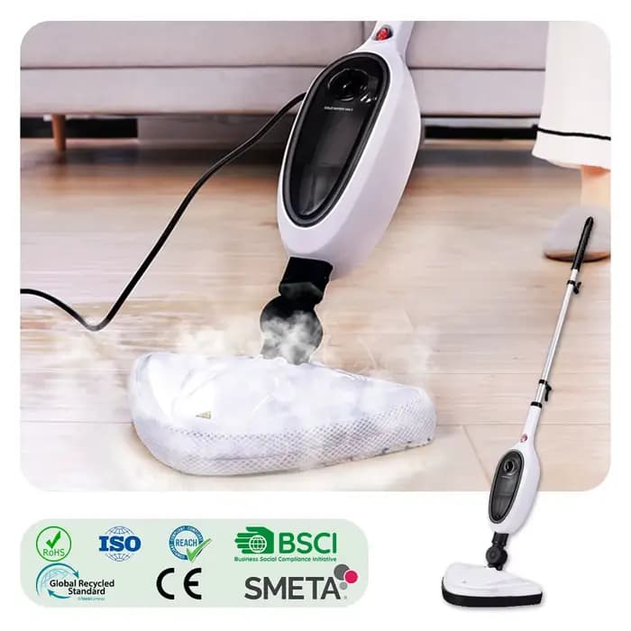 Nettoyeur vapeur léger, électrique, portatif, pour sols durs, carrelage, tissus d'ameublement, tapis