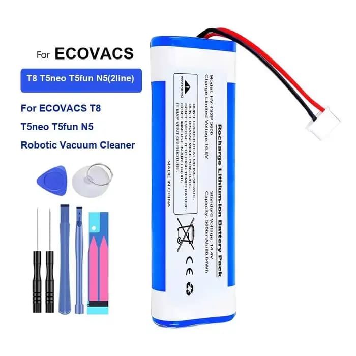 Batterie de rechange fiable pour aspirateur robot Ecovacs T8 T5neo T5fun N5 2600mAh 2lines