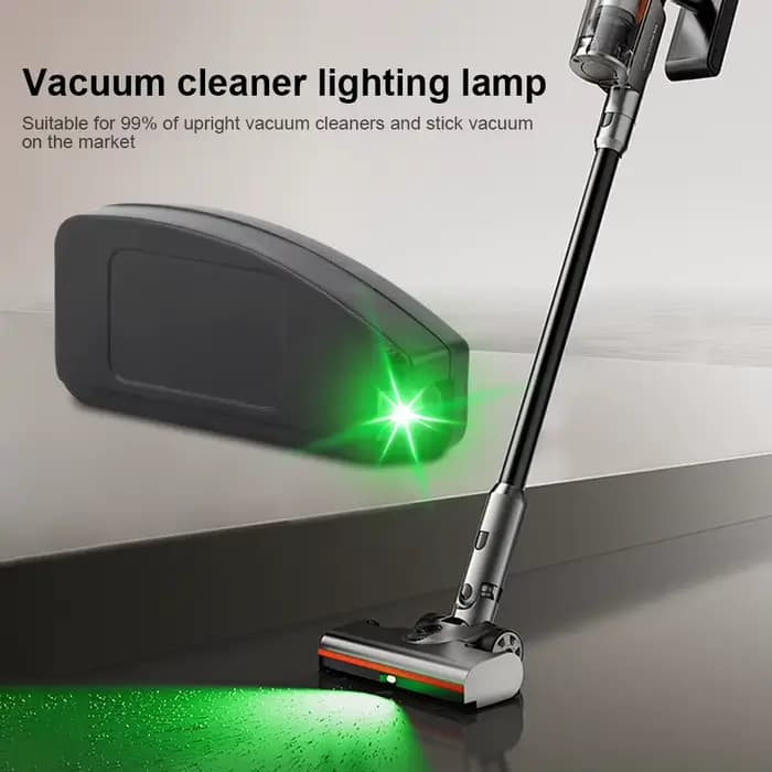 Lumière de détection de poussière pour aspirateur, avec fixation éclairée par LED verte, accessoires