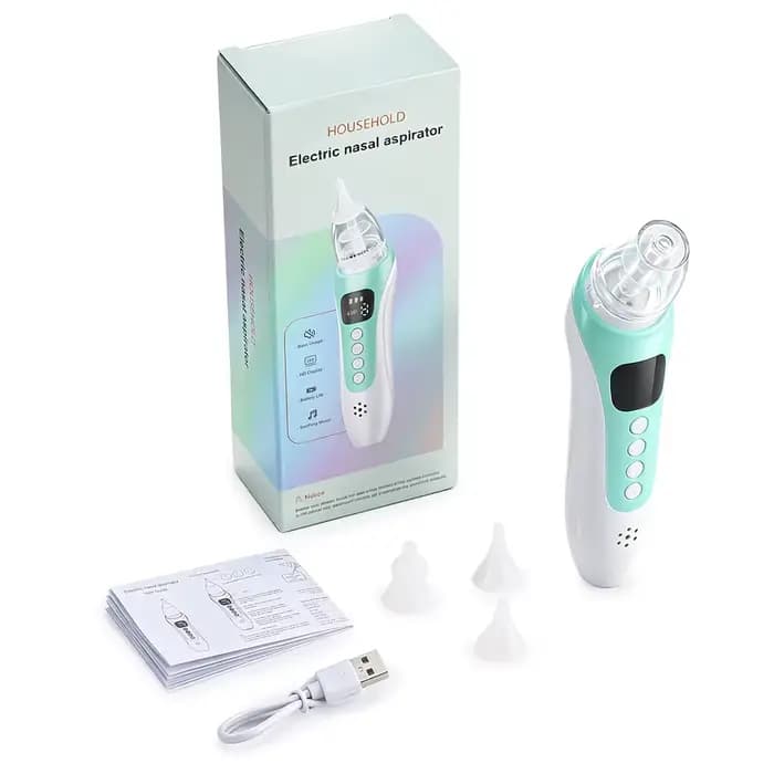 Aspirateur nasal électrique pour bébé, 3 niveaux d'aspiration, nettoyeur nasal rechargeable, extract