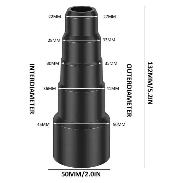 Kit d'adaptateur universel pour aspirateur, connecteur de tuyau à 5 couches, 23mm 30mm 34mm 42mm 50m