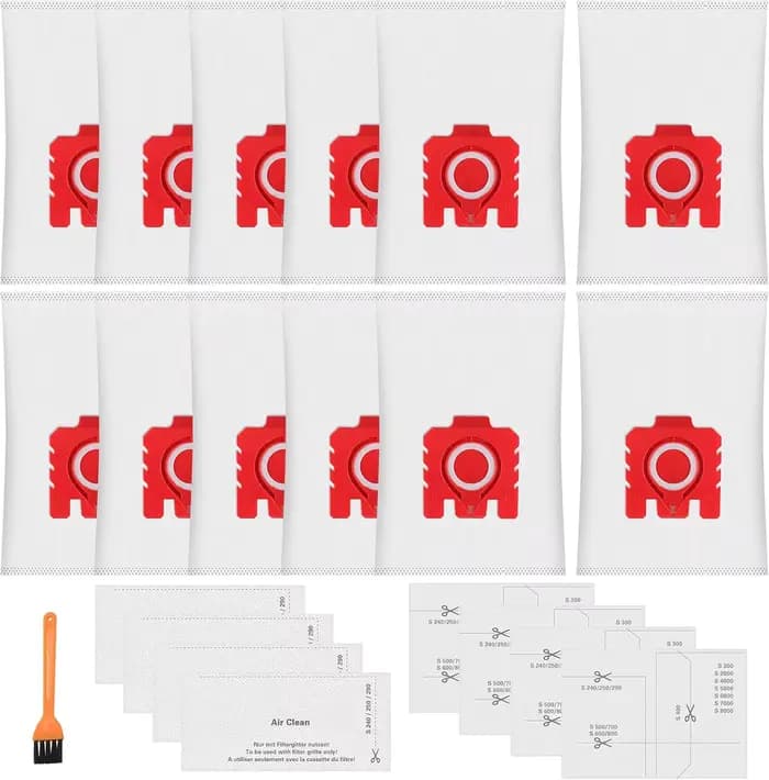 12 sacs à poussière FJM 3D pour aspirateur Miele Hyclean Pure FJM Complete C1 Compact C1 C2 S24 S256