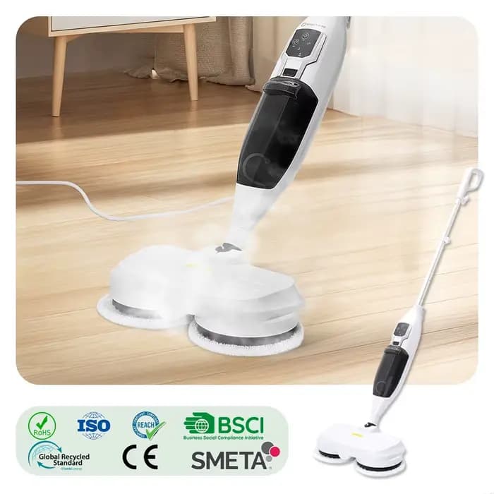 Nettoyeur vapeur électrique, serpillière à double rotation, nettoyeur vapeur portatif multi-usages p