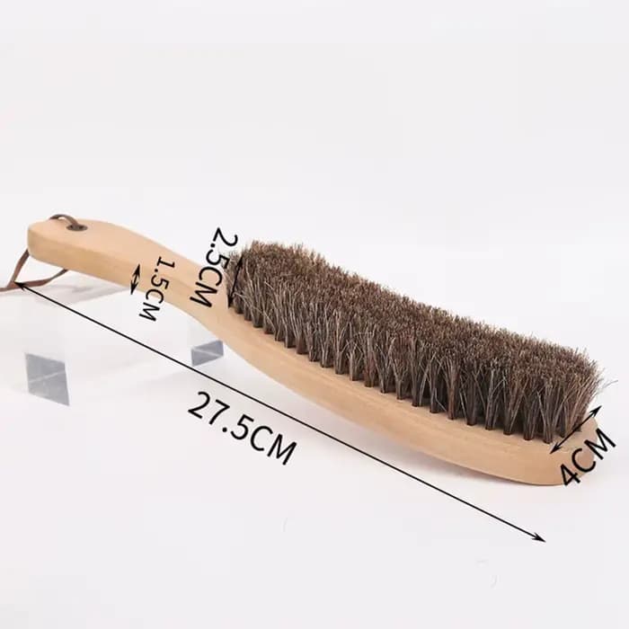 Brosse en crin de cheval en bois facile à utiliser, nettoyage 27,5 cm, balai à main, chapeau, brosse