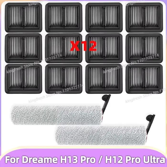 Compatible avec Dreame H13 Pro / H12 Pro Ultra Pièces d’aspirateur Brosse principale à rouleau Filtr