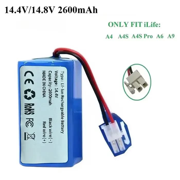 Batterie au Lithium 14.4V/14.8V 2600mah Compatible avec l'aspirateur Robot, l'aspirateur Robot de ba
