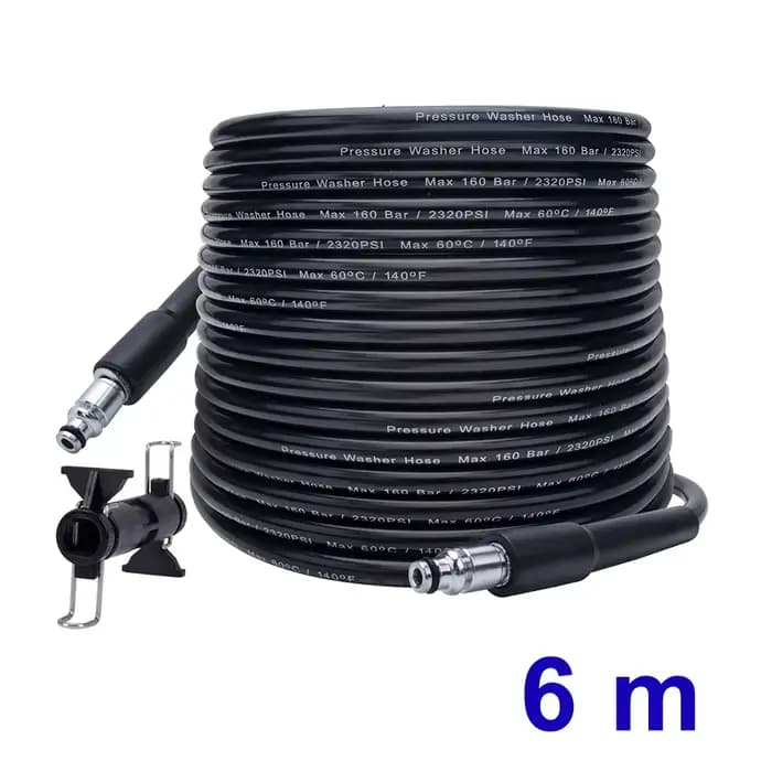 Tuyau de nettoyage d'eau haute pression, tuyau de lavage à pression 6 10 15 m pour AR Michelin Black
