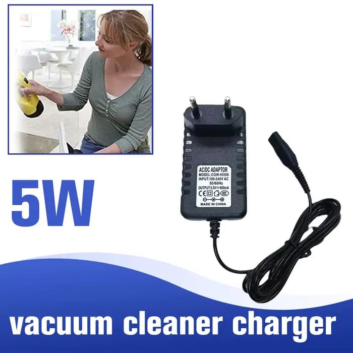 Adaptateur de câble de charge avec prise EU 5,5 V 600 mA pour nettoyeur de vitres Karcher WV, WV2, W