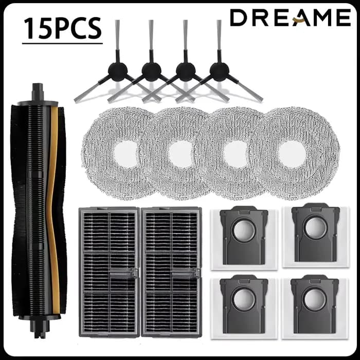 Accessoires pour aspirateur robot MOVA E30 Ultra : brosse latérale principale, chiffon de nettoyage,