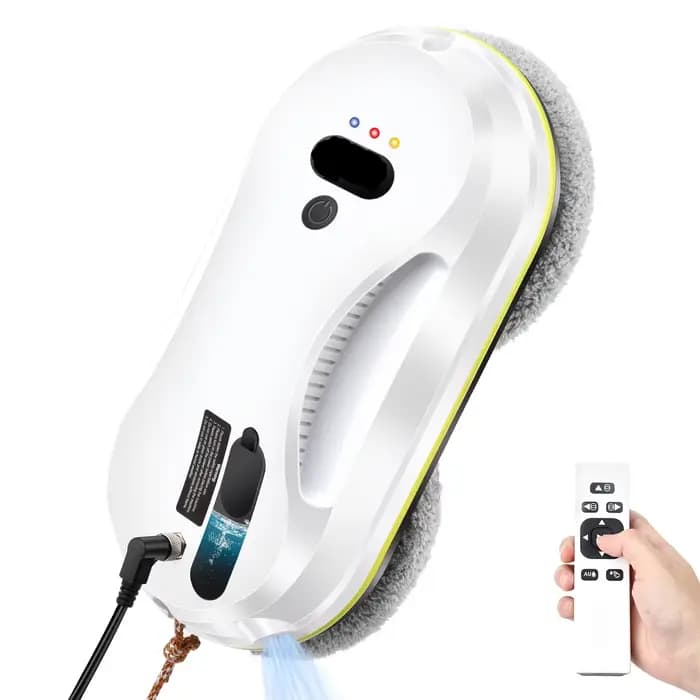 Robot nettoyeur de vitres intelligent avec télécommande, pulvérisation d'eau automatique, nettoyage 