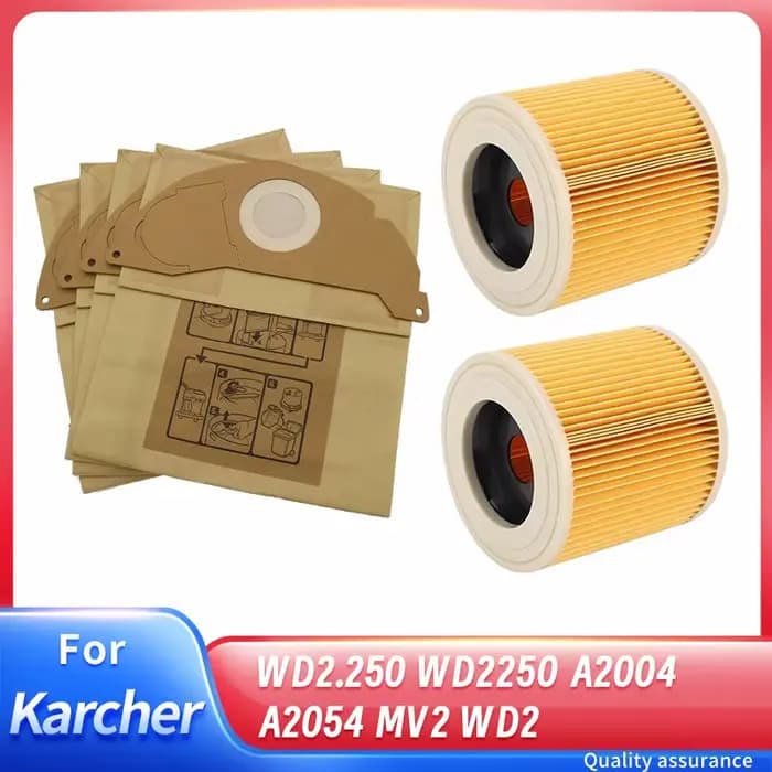 Sacs à poussière avec filtres Hepa pour aspirateur Karcher WD2.250 WD2250 A2004 A2054 MV2 WD2, pièce