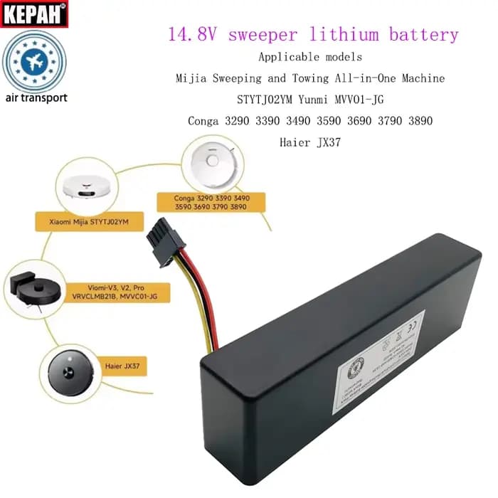 Batterie au lithium pour aspirateur, 14.8V, 9800mAh, pour Mijia STYTJO2YM Yunmi MVVO1-JG JX37/STYTJ0
