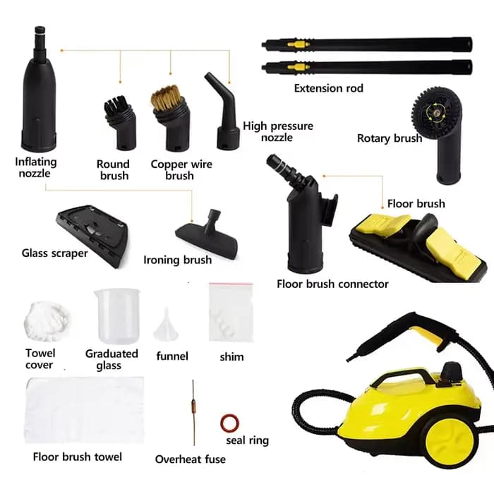 DIVEDEER Nettoyeur vapeur 2000W, stérilisation et désinfection à haute température, nettoyeur vapeur