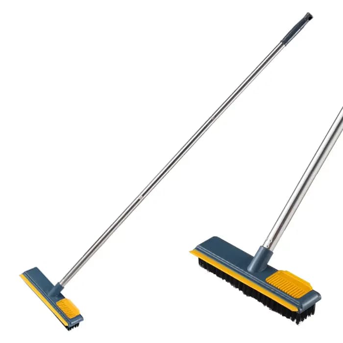 Brosse à récurer le sol avec manche Long réglable, raclette de fenêtres, balai à poils rigides, vadr