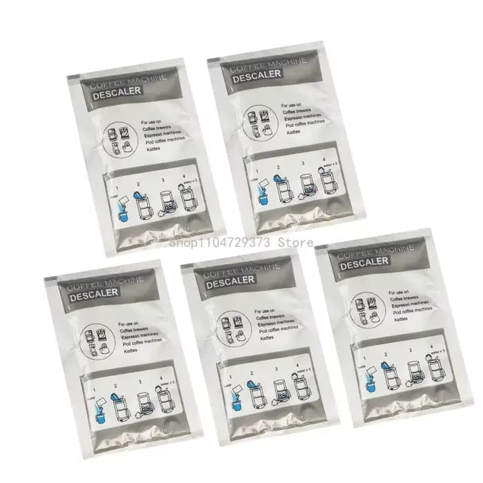 Lot de 5 poudres détartrantes pour machines à expresso, nettoyant pour le café et le nettoyage des c