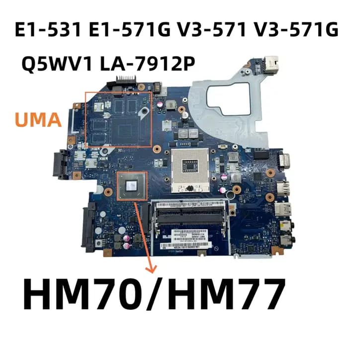 Q5WVH Q5WV1 LA-7912P HM77 carte mère pour Acer Aspire V3-571G E1-571 E1-571G carte mère d'ordinateur