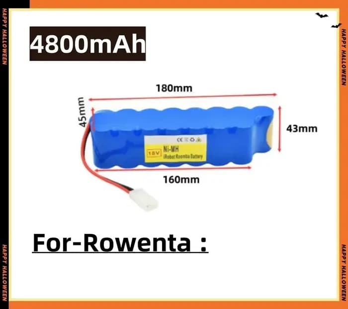 Roza cinnie-pour-Rowenta 18V NiMH batterie 9800mAh CD aspirateur RH8771 Tefal Cyclone extrême aspira