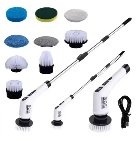 Brosse de nettoyage électrique 9 en 1, 2000 mAh, outil de nettoyage pour salon, salle de bain et cui