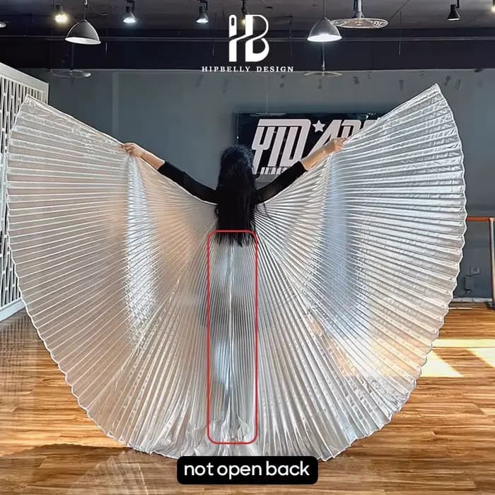 Ailes Isis de danse du ventre pour adultes, argent, accessoires de spectacle d'aile à 360 degrés, Co