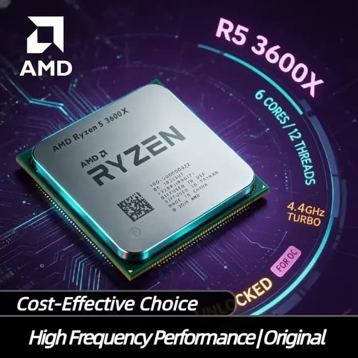 Processeur AMD Ryzen 5 3600X amélioré, 6 cœurs, 12 threads, 4,4 GHz, AM4, 32 Mo de cache L3, 95 W, d