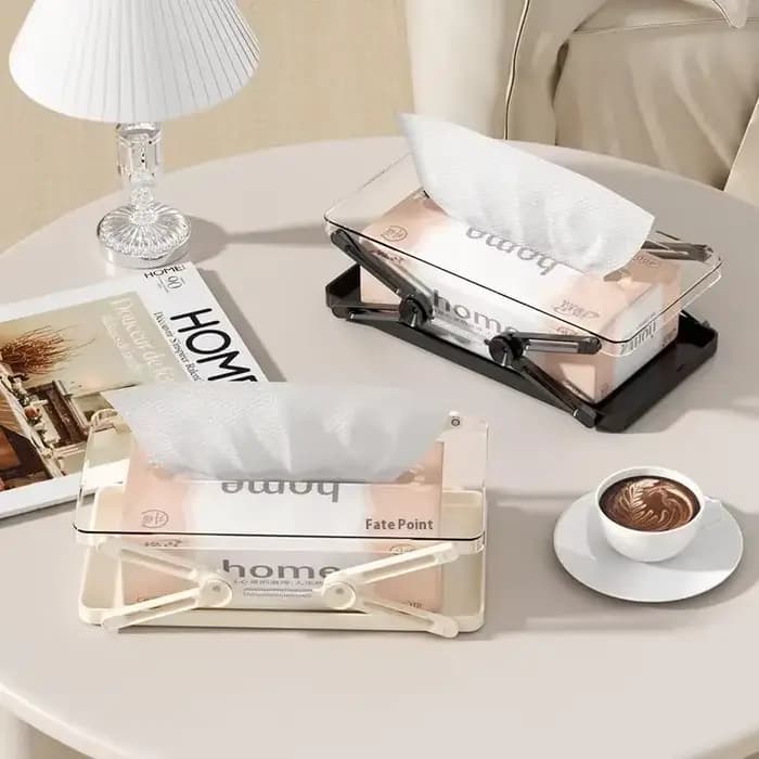 Accessoire domestique pratique : boîte à mouchoirs haute et à ressort pour un usage sur bureau