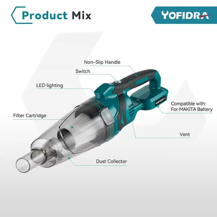 Makita – aspirateur électrique sans fil à main, double usage, Portable, haute puissance, nettoyage pour broche de batterie