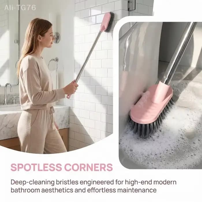 Brosse à récurer les sols avec long manche