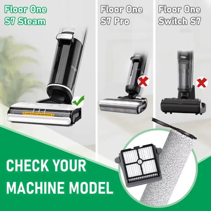 Kit de remplacement de brosse à vapeur et de filtre Floor ONE S7 compatible avec l'aspirateur sans fil humide et sec
