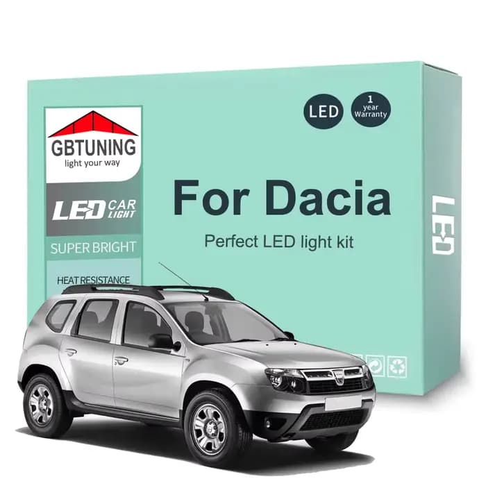 Accessoires de voiture pour Dacia Duster Sandero Jogger Lodgy Dokker Logan Spring Canbus dôme ​ Kit d'ampoule intérieure LED pour plaque d'immatriculation