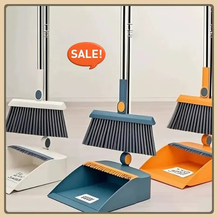 * Balai magnétique pliant rotatif 3 en 1 et ensemble de nettoyage de pelle à poussière adapté au