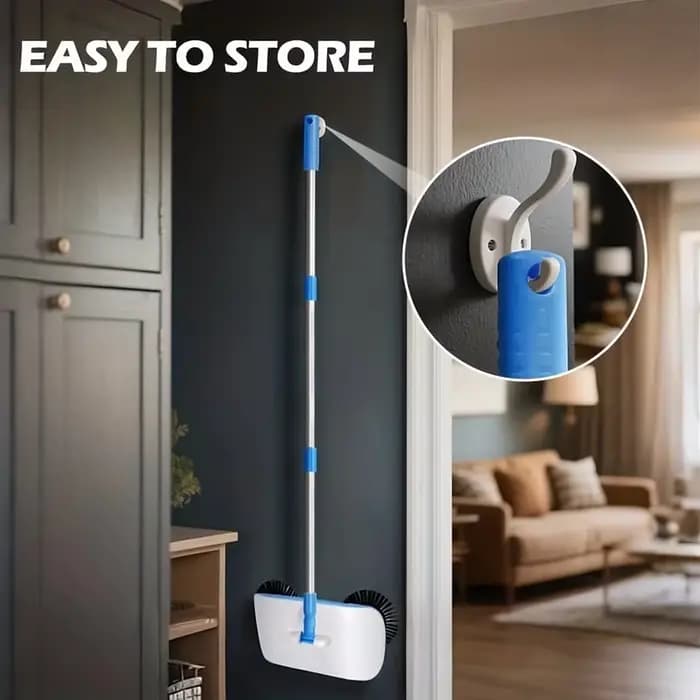Balayeuse à pousser 3-en-1 pour le nettoyage domestique – Aspirateur humide et sec – Balai pour personne paresseuse