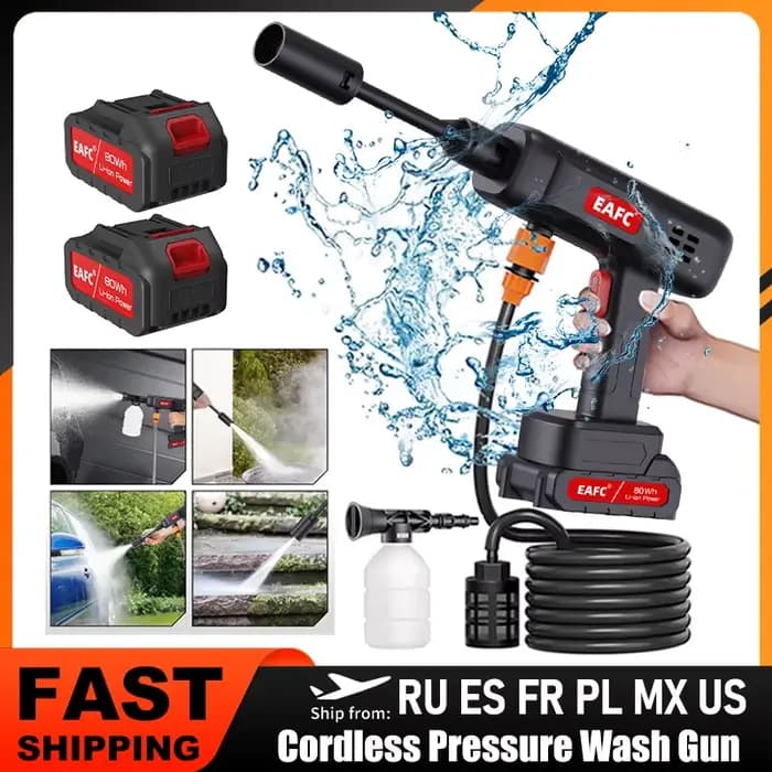 Nettoyeur haute pression sans fil ménage Portable lavage de voiture pistolet à eau
