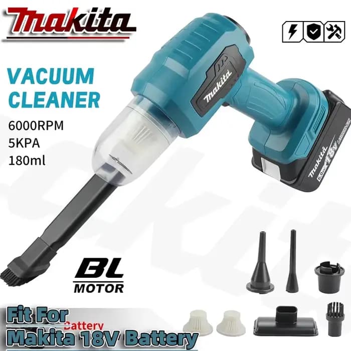 Aspirateur sans fil Makita, mini aspirateur de voiture multifonction, collecteur de poussière, outils électriques portatifs rechargeables, batterie 18V
