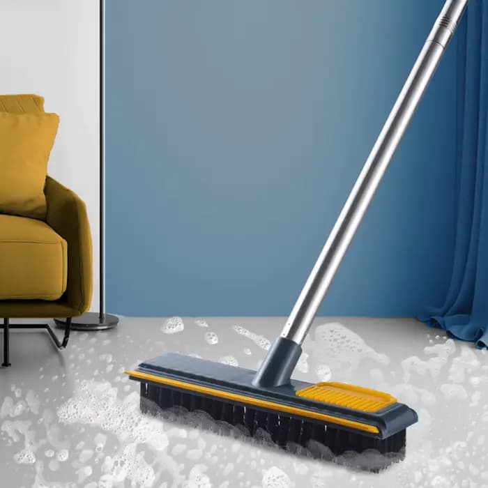 Brosse à récurer le sol avec manche Long réglable, raclette de fenêtres, balai à poils rigides, vadrouille 2 en 1 pour le nettoyage des crevasses du sol de la cuisine