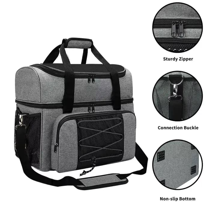 Sac fourre-tout de bowling portable avec support de boule rembourré, double boule, paire de chaussures de bowling jusqu'à homme, 2 balles