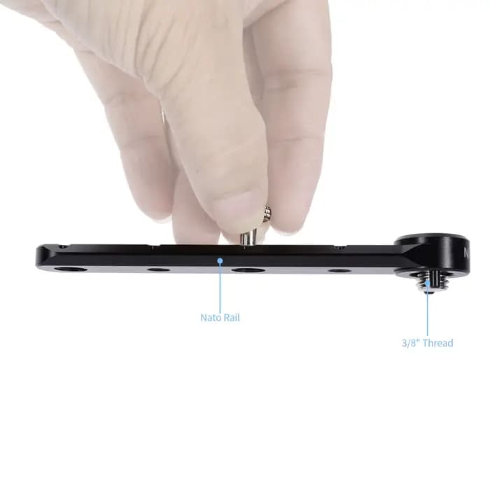 NICEYRIG Plaque de fixation pour rail NATO, accessoire vidéo, barre d'extension facile avec trous de positionnement Arri 1/4 et 3/8
