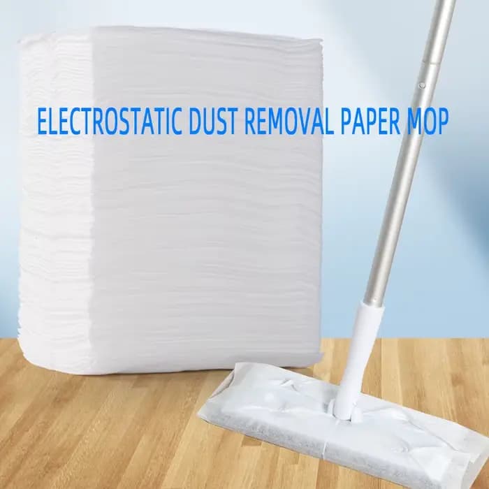 100 pièces Tête de rechange jetable en tissu pour balai serpillère