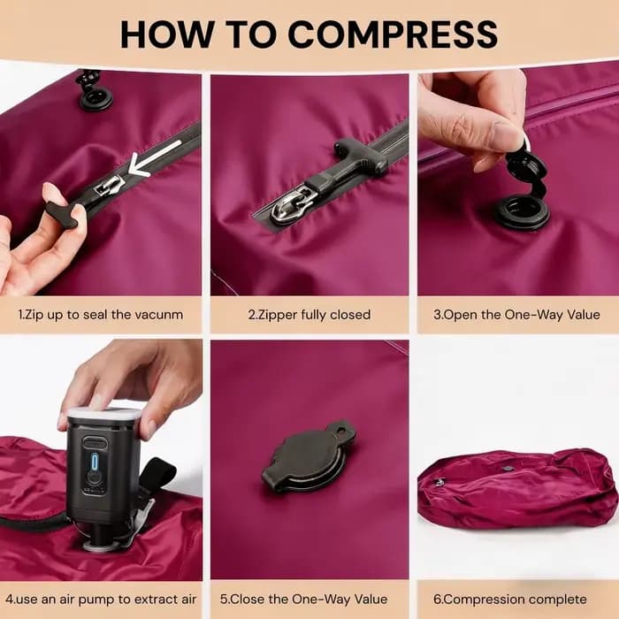 Sacs de compression sous vide 17L avec pompe à air